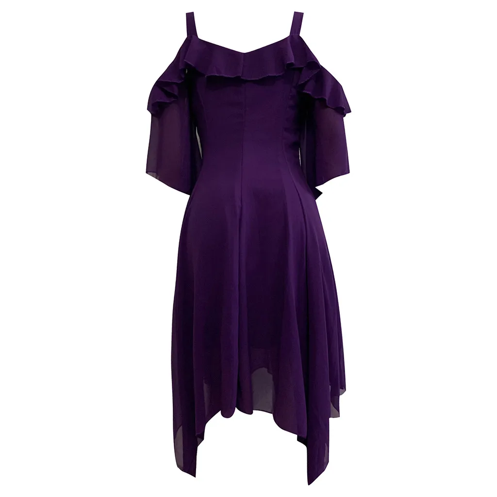 Женское сексуальное платье с рюшами, рукава с открытыми плечами, готическое платье миди, летнее женское тонкое эластичное платье для вечеринки, Vestidos размера плюс 5XL 40