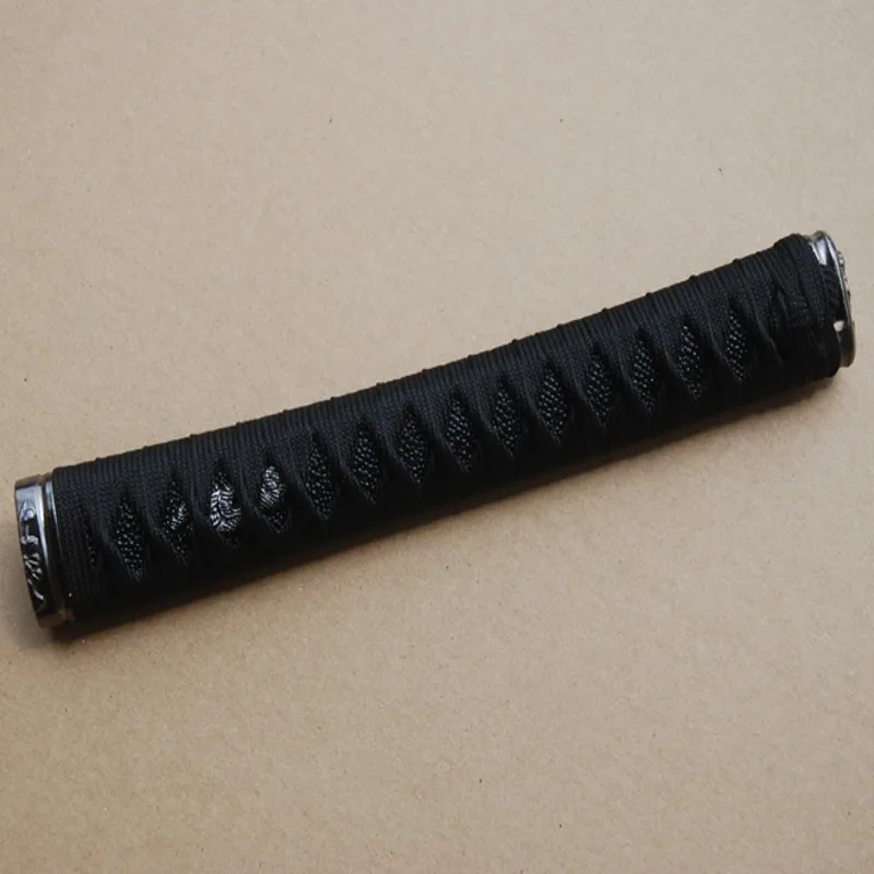 Новая прямая ручка Katana Tsuka из черного шелка и синтетического цвета Rayskin сплава