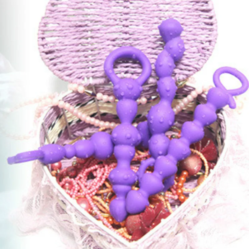 Анальная пробка с бусинами для начинающих гибкий анальный стимулятор 4 разных