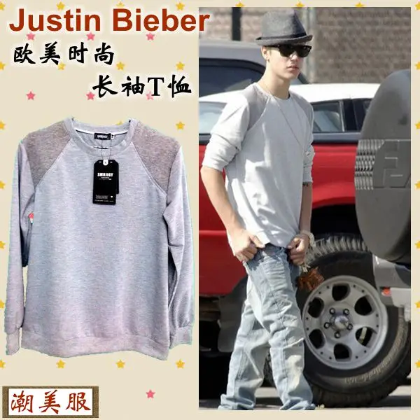 

_ 2022 новая мужская одежда, одежда со звездами, Джастин Бибер, двухцветные толстовки с вышивкой XS-4XL