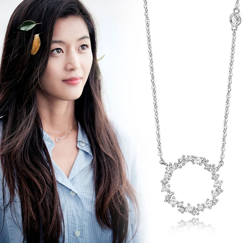 S925 Стерлингового Серебра Ожерелья Циркон Гипоаллергенный Ожерелье Женщина
