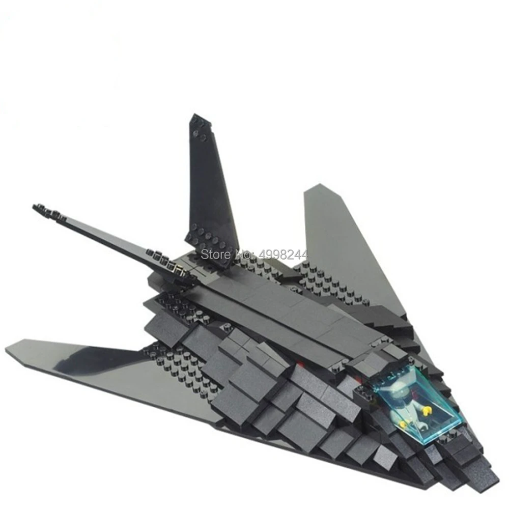 Sluban 0108 209 шт. Военный Черный F117 Невидимый бомбардировщик самолёт истребитель