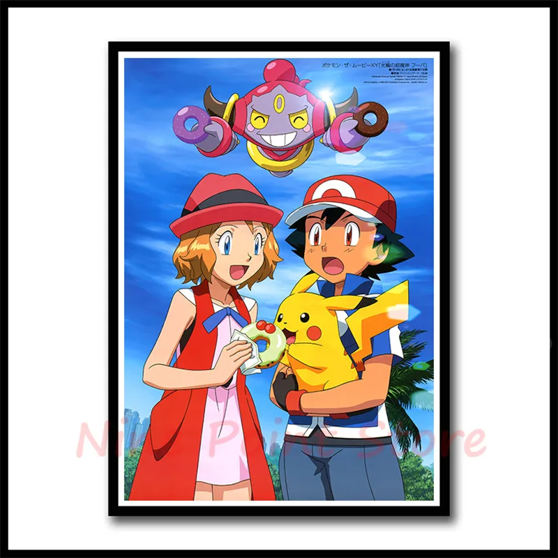Pokemon бумага с покрытием постер печать Pocket Monster Аниме Картина для гостиной украшение стены бескаркасные