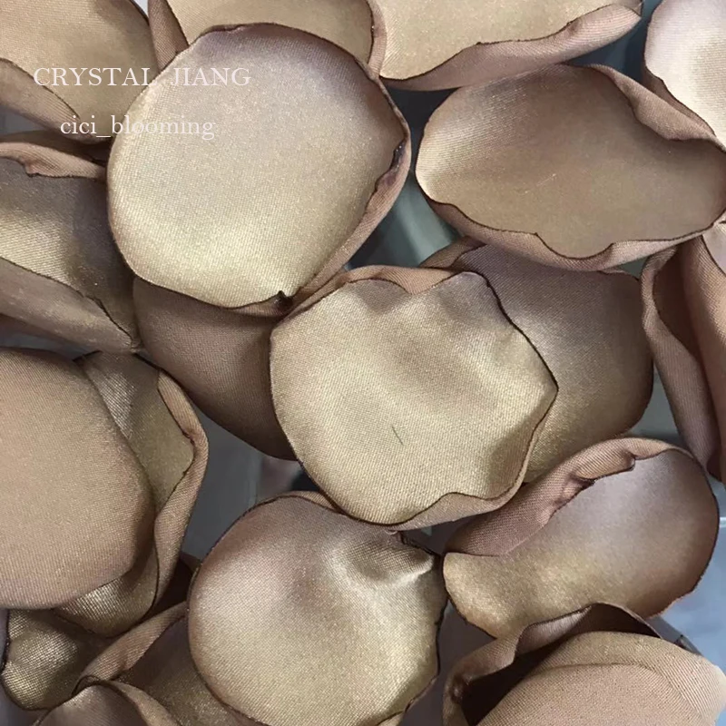 

Brown Color Petals For Weddings Soft Satin Flower Girl Rose Petal 100 pieces /Lot