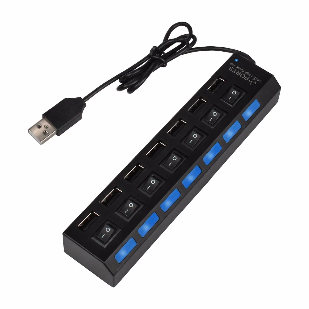 7 портовый USB 2 0 мульти зарядное устройство концентратор + высокоскоростной