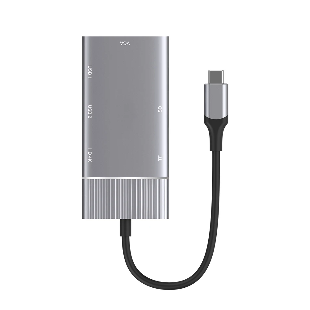 USBC к HDMI совместимый 4K VGA 2USB 3 0 SD TF кардридер концентратор 5 мм аудио порт PD зарядная