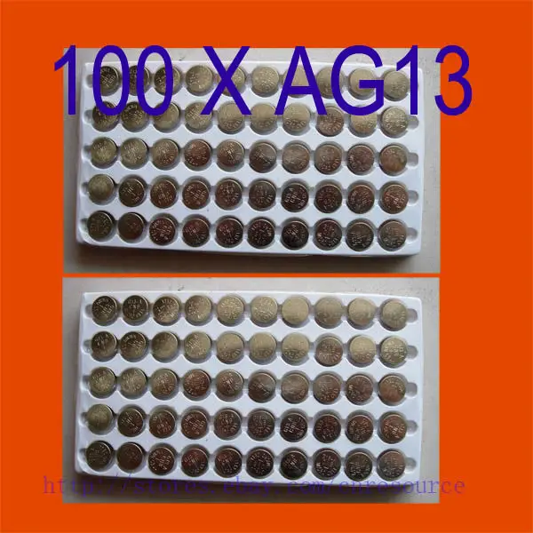 100 шт. AG13 кнопочные батареи AG 13 G13 LR44 A76 N отправка авиапочтой | Электроника