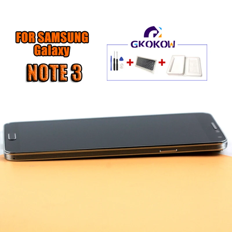 5,7 ''ЖК-дисплей для SAMSUNG Galaxy Note 3, сенсорный ЖК-дисплей с рамкой Note 3, N9000, N9005, N900A, запчасти для сенсорного экрана
