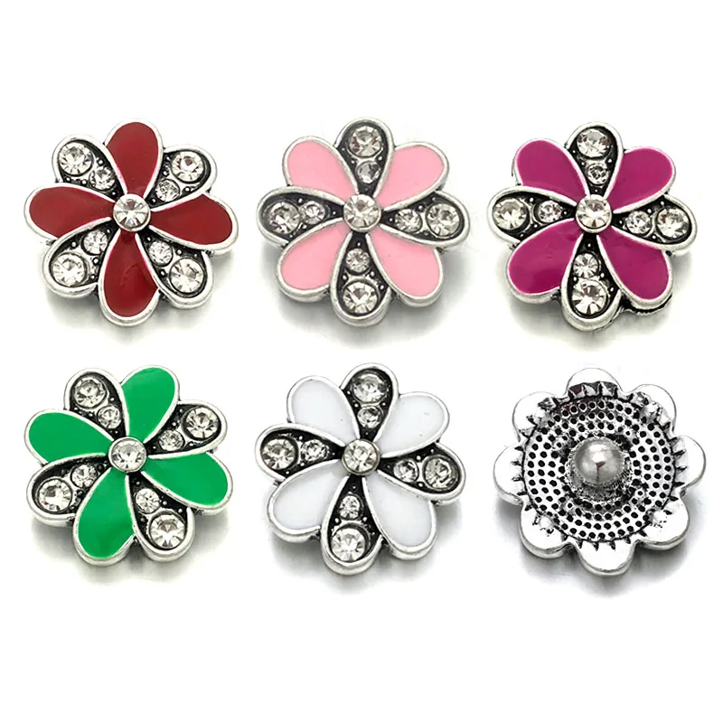 Wholesale w440 Flower 3D 18mm 20mm metal snap button for Bracelet Necklace Interchangeable Jewelry Women accessorie findings | Украшения и