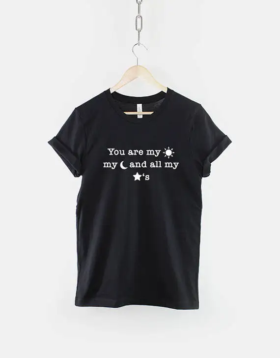 Футболка с милыми Sun Moon Stars ты мой солнечный свет My и All модная Shirt C500|fashion t-shirt|t-shirt