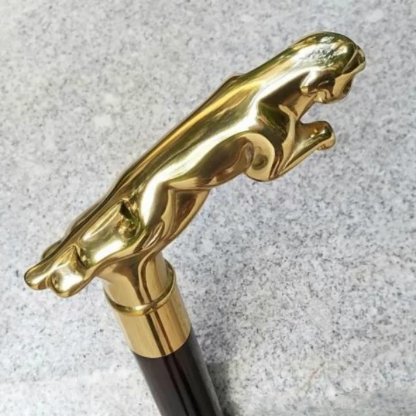 Медь импортные деревянные головы леопарда клюка трость в джентльменском стиле с