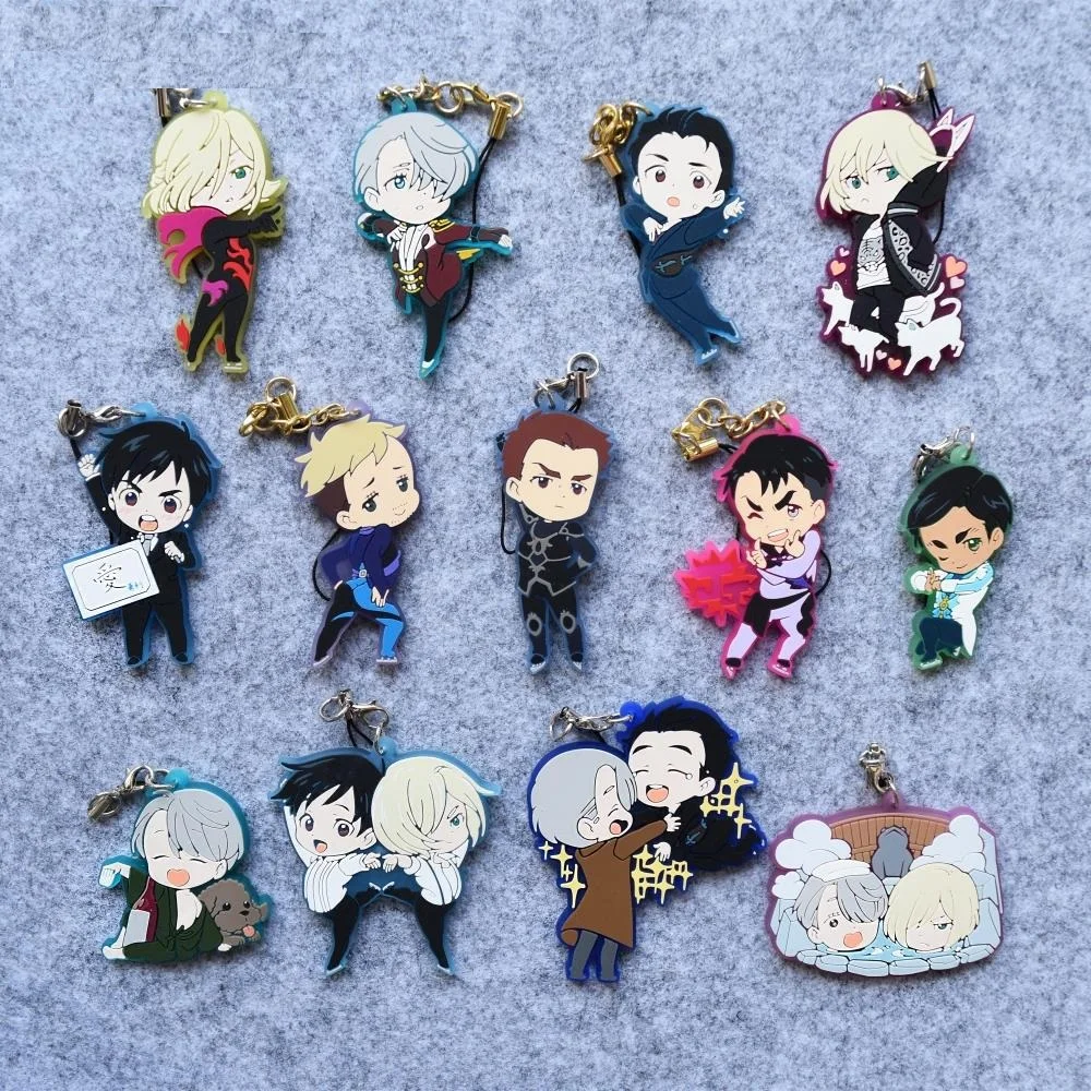 Yuri!!! on Ice Anime Nikiforov Victor Plisetsky Yuri JJ Dancing Ver Rubber Keychain | Игрушки и хобби