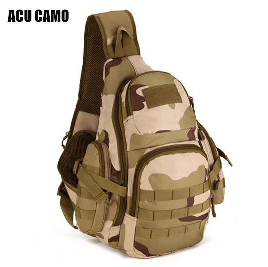ACU Camo 20-35L тактическая сумка-слинг, Водонепроницаемая спортивная сумка на плечо, тактические военные рюкзаки, рюкзаки для кемпинга, походов на открытом воздухе, Мужская нагрудная сумка - Цвет: ACU Camo