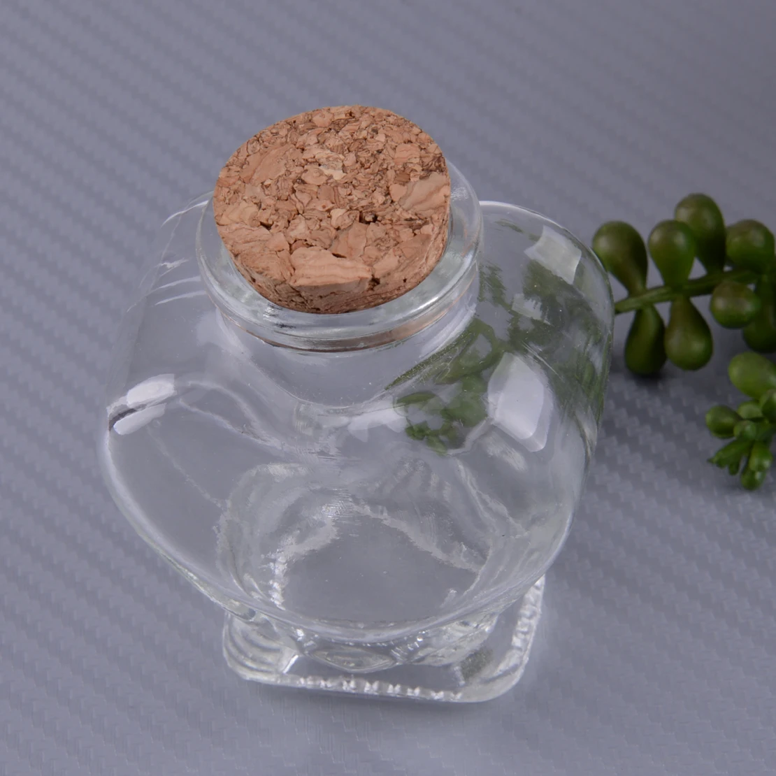 1 шт. Маленькая прозрачная стеклянная банка в форме сердца для хранения контейнер