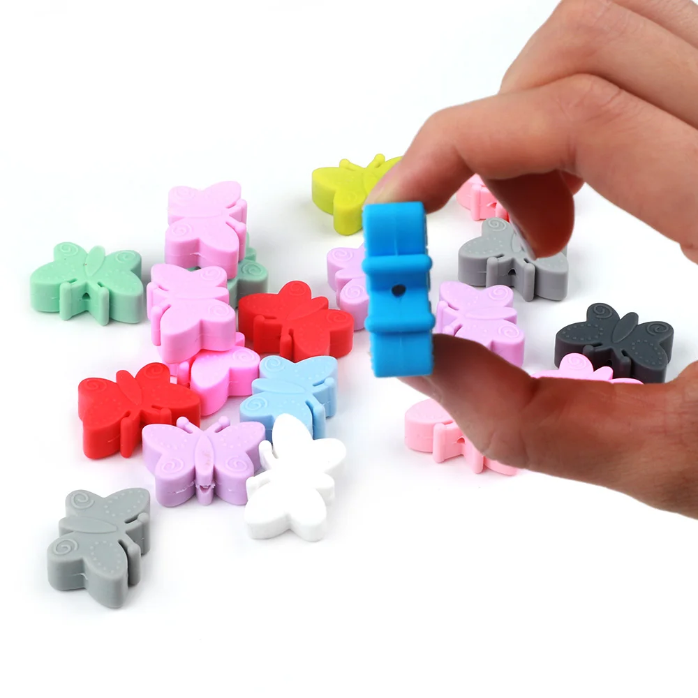 TYRY.HU 100pc Silicone Beads Butterfly For Teething DIY BPA Free Food Grade Baby Gift Toy Accessories | Украшения и аксессуары
