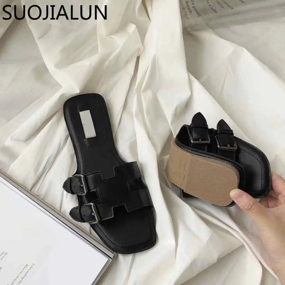 SUOJIALUN 2019 женские летние тапочки пляжные сланцы обувь для отдыха уличная
