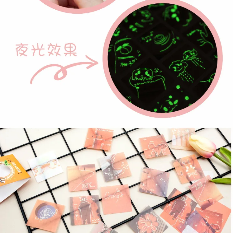 30 шт./1 упаковка Kawaii канцелярские наклейки Ins светящаяся серия Дневник Декоративные наклейки для мобильного телефона Скрапбукинг DIY наклейки для рукоделия