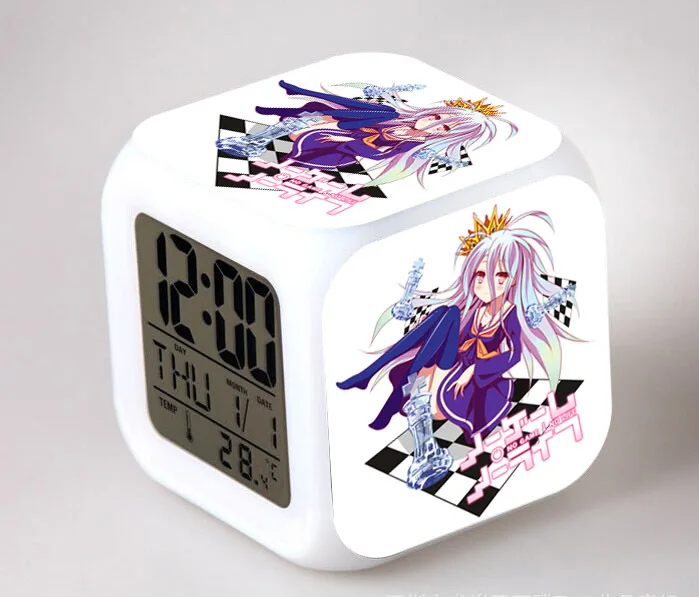 Цифровой будильник с японским аниме No Game Life Shiro Seven Color Change|digital alarm clock|alarm clockclock c |