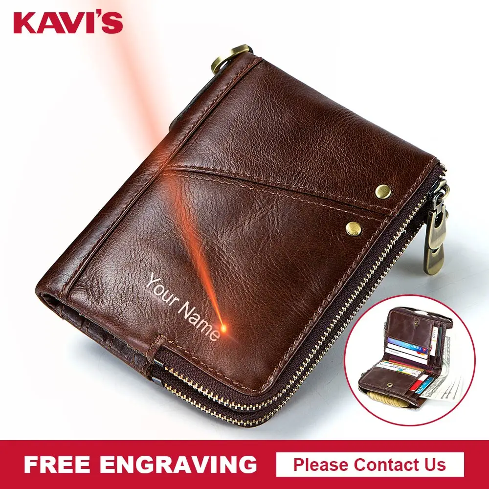 KAVIS Rfid натуральная кожа Crazy Horse кожаный бумажник мужской маленький Walet Portomonee мужской короткий мини удобный кошелек для монет