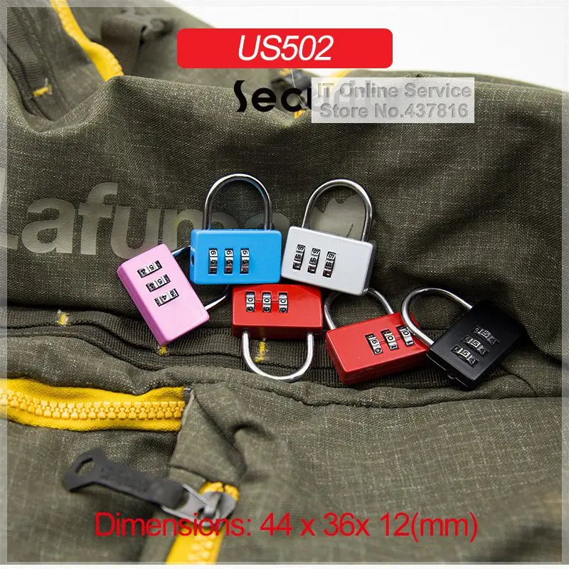 1 шт. 3 значный Комбинированный Замок с паролем железный крючок ранцы для багажа