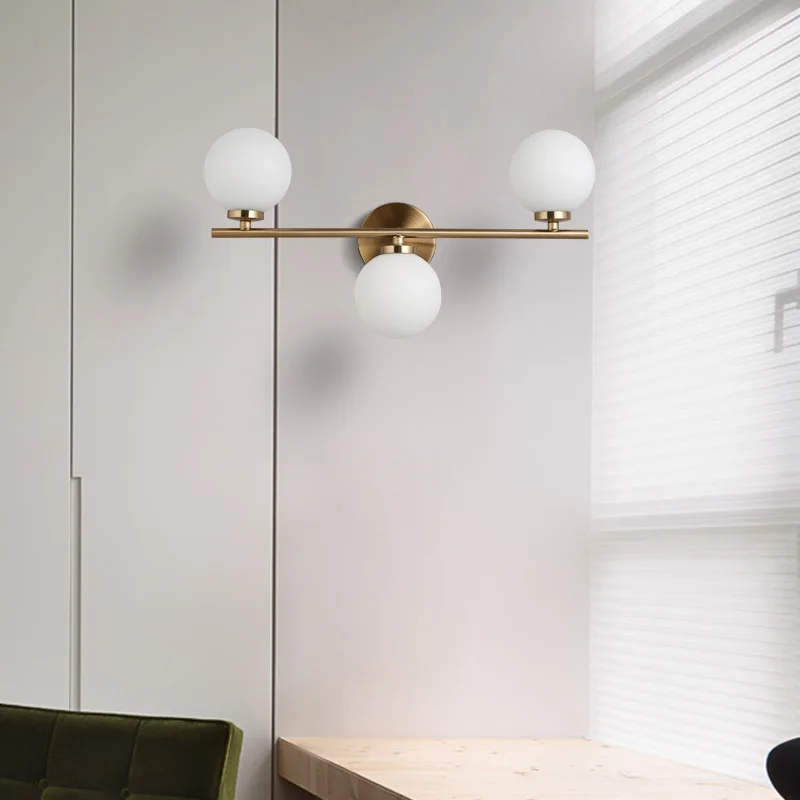 Американский современный минималистичный круглый стеклянный шар лампа для