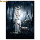 Алмазная картина Питер Рен, ремесла, красота, 3d Мозаика, икона, картины по номерам, квадратные стразы, вышивка, дракон, девушка, олень