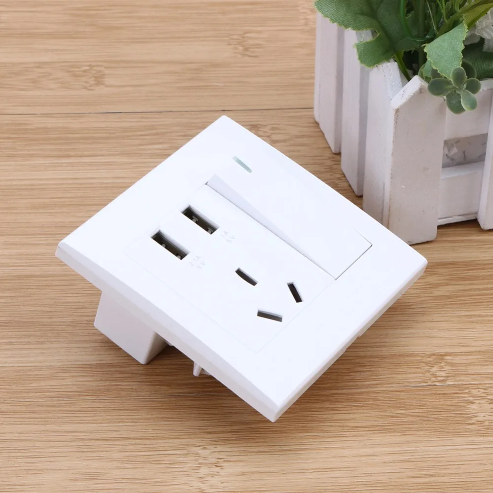 Двойной USB порт светодиодный 2.1A Электрический Настенный адаптер зарядное