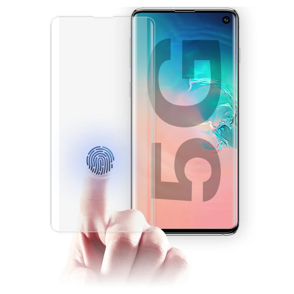 Закаленное стекло для защиты экрана Samsung S10 5G жидкая УФ изогнутая пленка Galaxy