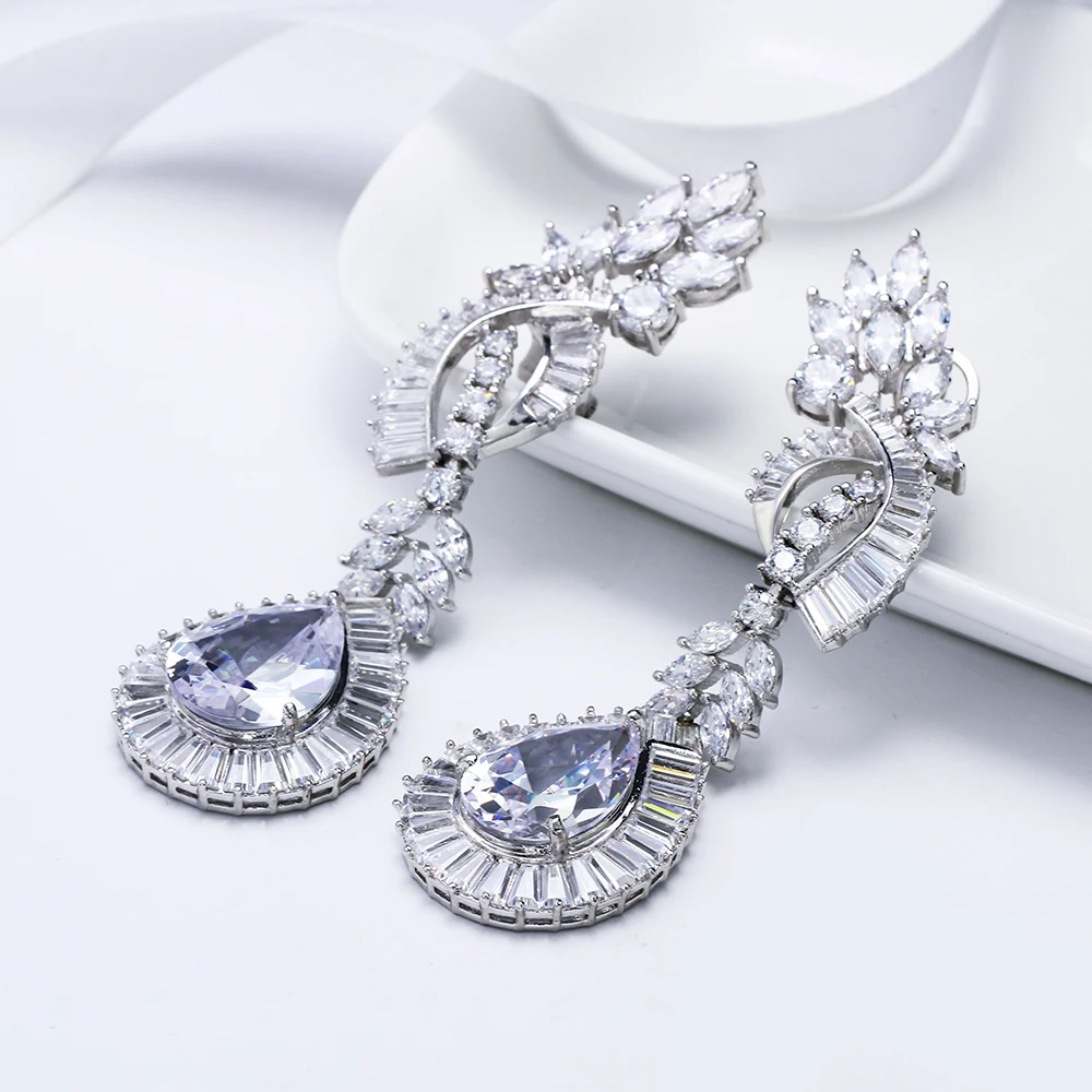 Beautiful Very big TearDrop Earrings for Party Jewelry Luxury Large Stones Jewellery Water Drop Earring for Women