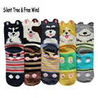 Забавные женские носки из хлопка с 3D рисунком собаки кавайные женские длинные носки с изображением золотистого ретривера шнауцера Хаски бульдога животных