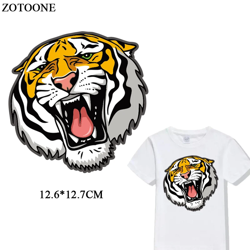 Термопресс ZOTOONE с изображением тигра для нанесения наклеек на футболку и куртку |