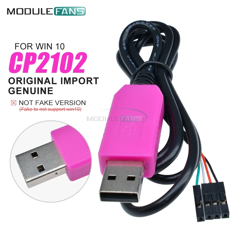 Оригинальный 1 м CP2102 USB UART TTL кабель 4 Pin последовательный адаптер загрузки модуль