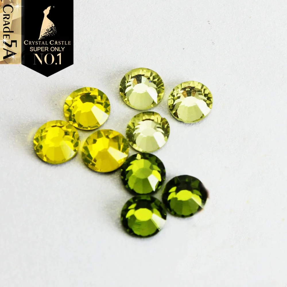 Хрустальный замок Jonquil Olivine цитрин стеклянный Стразы с плоским основанием