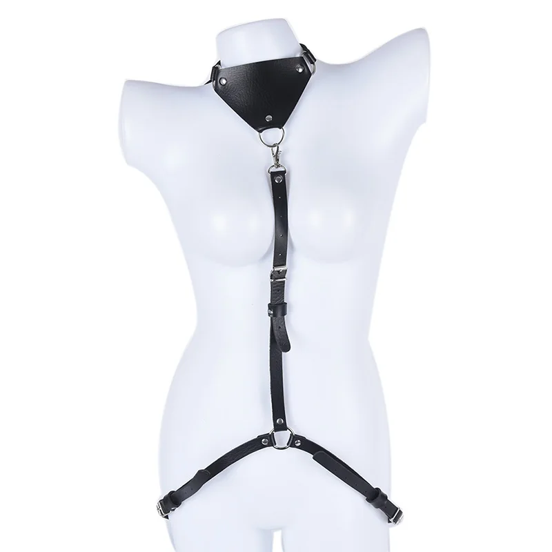 

Sexy Leather Harness Top Bra Bandage Wide Punk Harness Waist Thigh Suspenders Garter Belt Waistband Straps