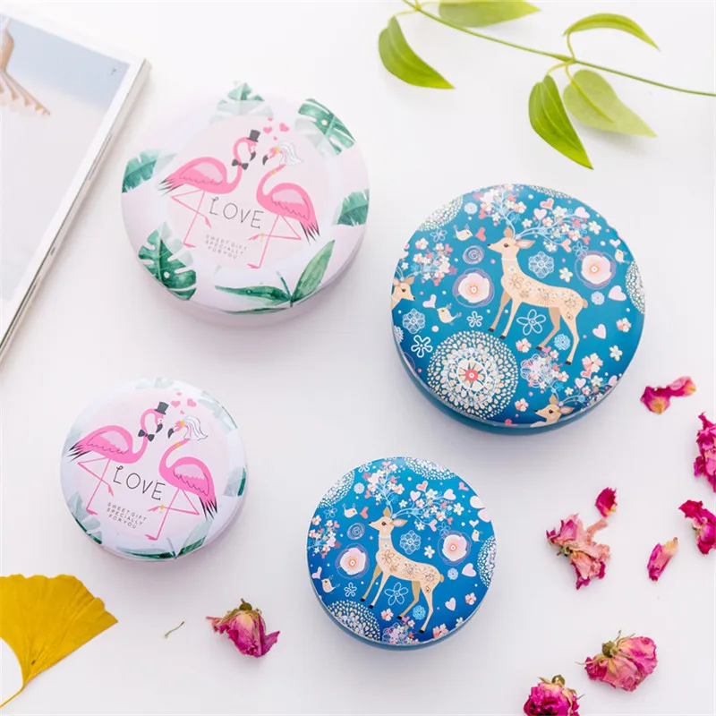 Новая женская Подарочная коробка с оленем круглая жесть для детей канцелярские