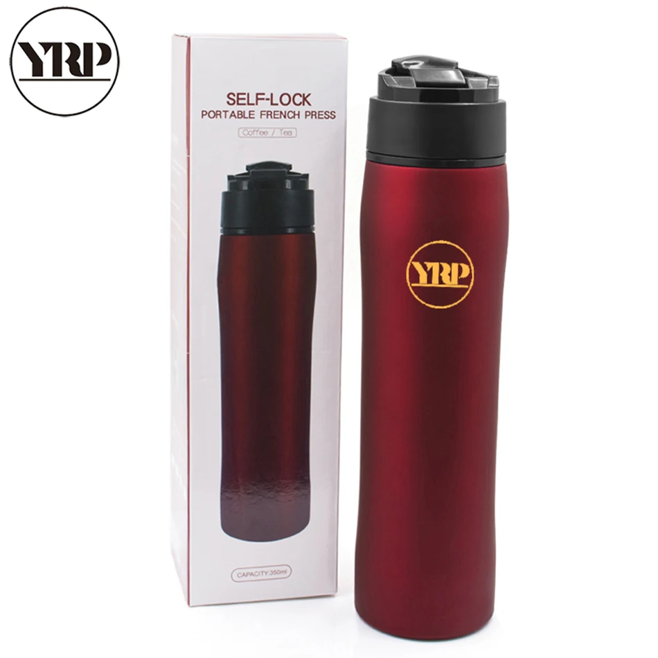 YRP портативный кофейник френч Пресс бутылка нержавеющая сталь двойными стенками