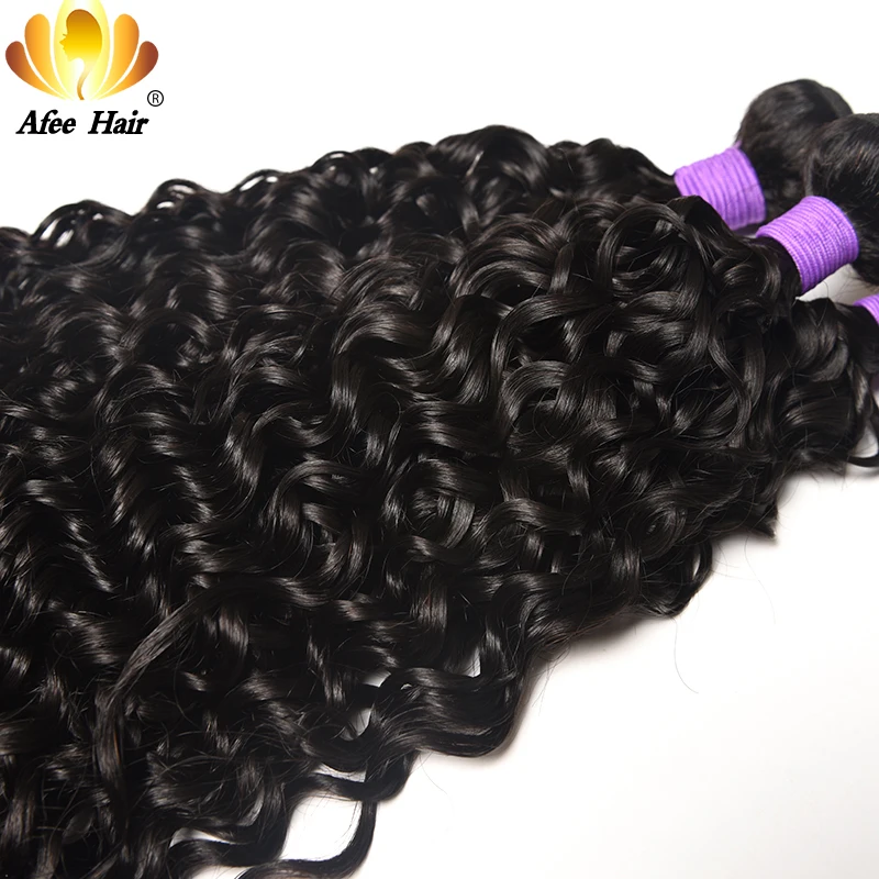 Aliafee волос 4 Связки сделки волна воды пучки волосы Малайзия ткань Remy Пряди