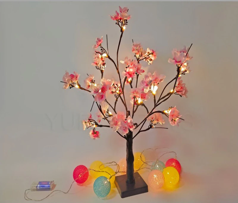 24 светодиода розовая вишневая елка рождественское садовое ландшафтное