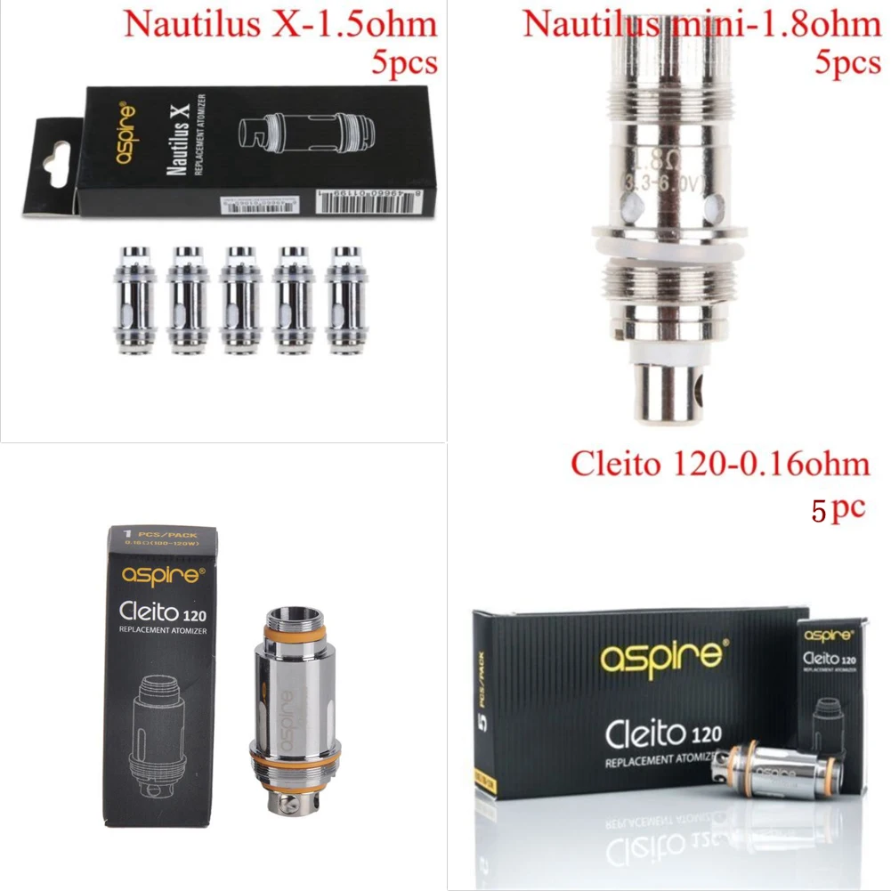 5 шт. 100 см Аутентичные Aspire Nautilus мини X Катушки 1,8 Ом гайки крепежные инструменты набор инструментов