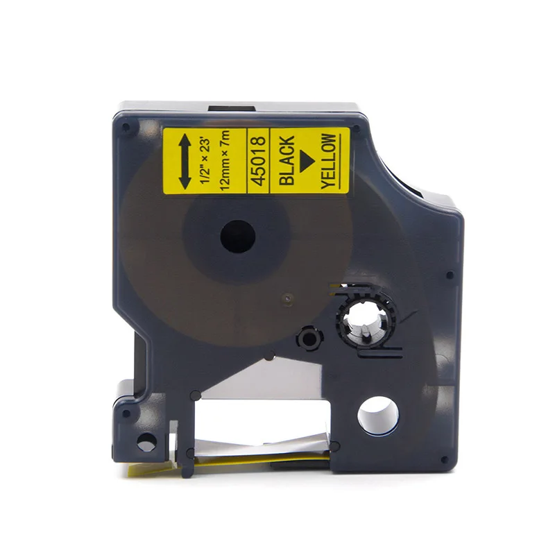 45018Black on Yellow Absonic 12 мм совместимый с dymo D1 лента этикеток для принтера лента 45013 45010 45017 45018 для производитель Этикеток Dymo LabelManager 160 280 260P - Цвет: 45018Black on Yellow