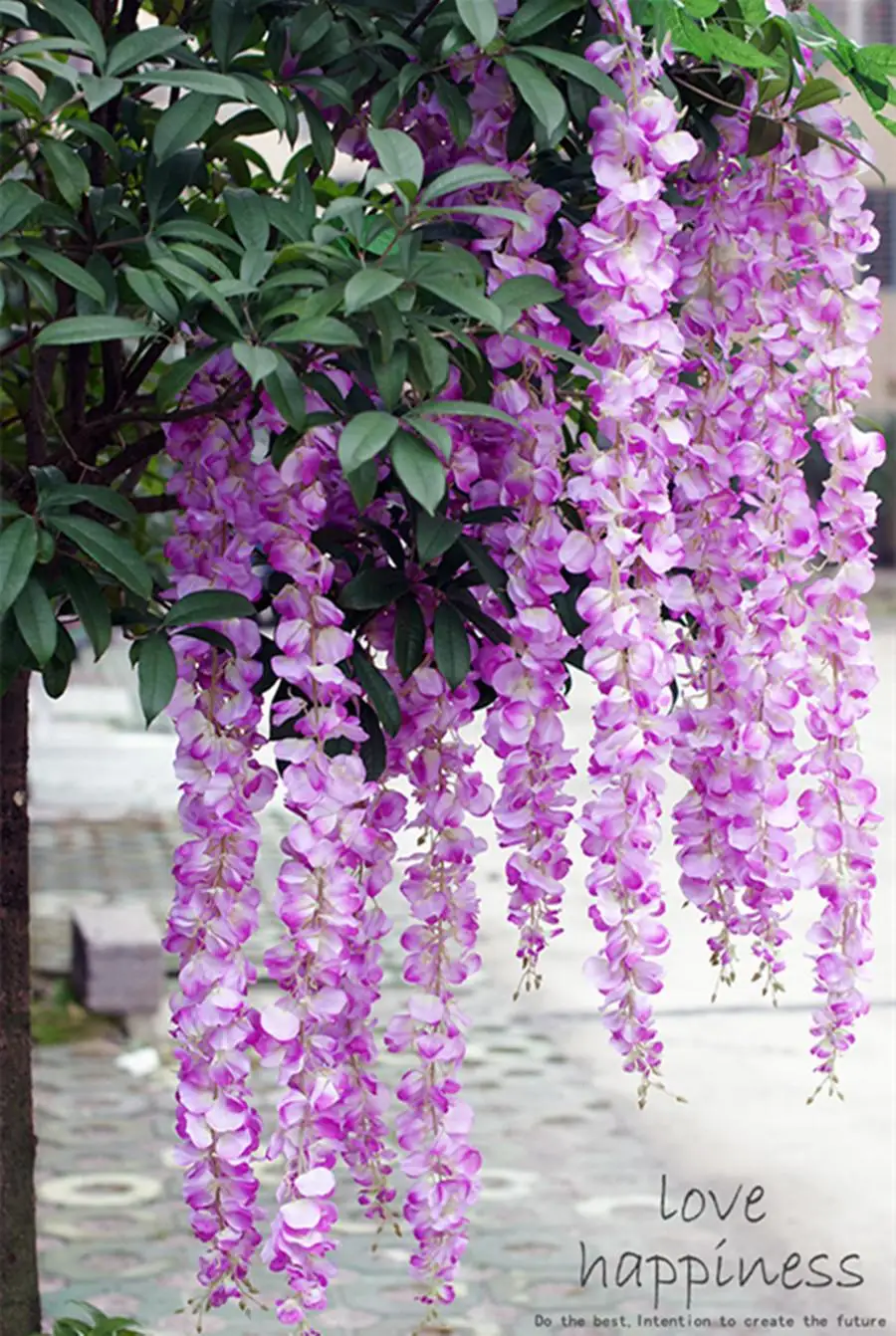 preço Elegante Flor De Seda Artificial Wisteria Vine Rattan Guirlanda DIY Para Peças Centrais Do Casamento Decorações Home Ornamento 6 Cores