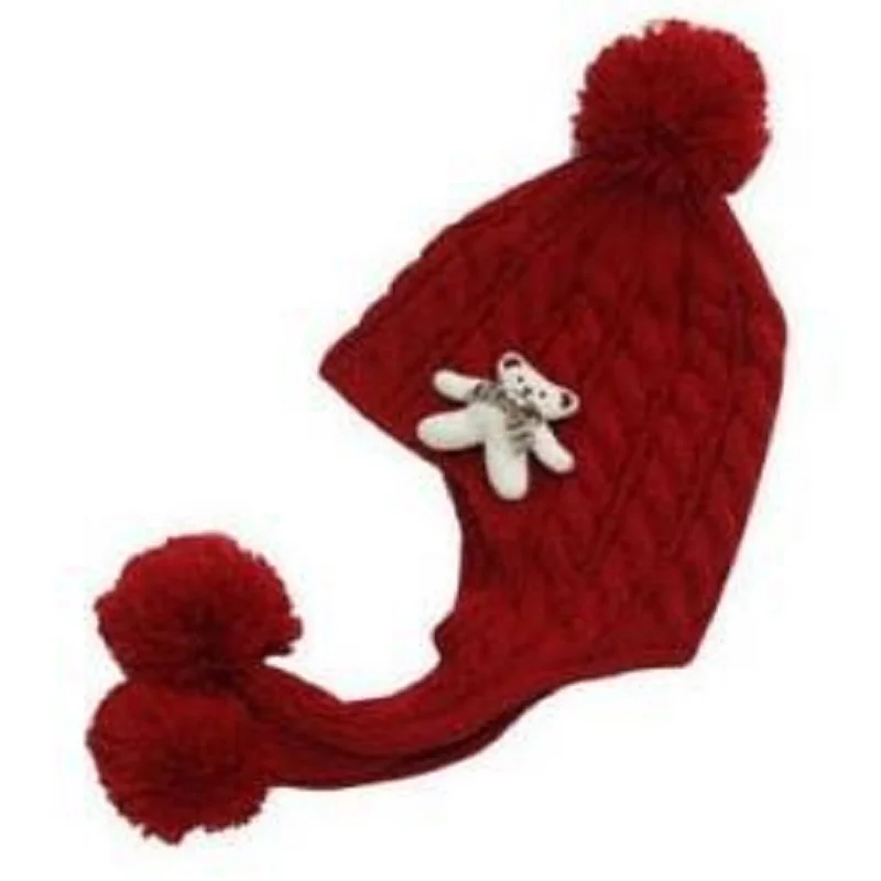 Вязаная детская шапка Bear wool головной убор для маленьких мальчиков облегающая