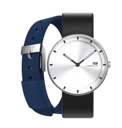 Серебристый Xiaomi Youpin TIMEROLLS-COB часы время трек кварцевые часы AD-WQ0118B 3 цвета фосфоресцирующий 30 м водонепроницаемый - Цвет: Серебристый