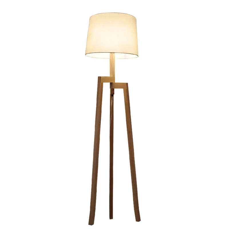 Современная Минималистичная напольная лампа с 3 ножками и деревянным штативом