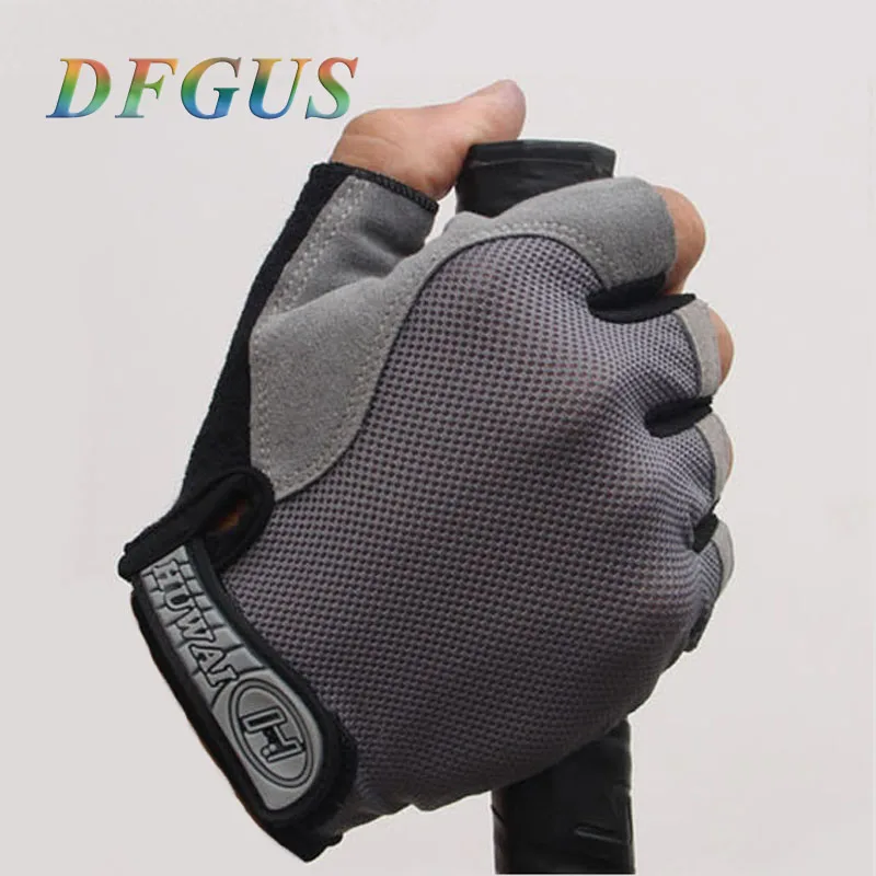 DFGUS 2017 перчатки Фитнес тренажерный зал Половина Finger дышащие для тяжелой атлетики