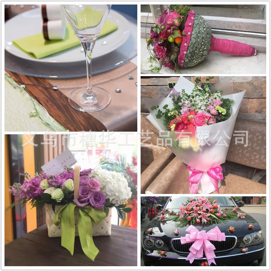 

50mm 5cm Polyester Linen Wrinkles Layering Cloth Ribbons DIY Bowknot Satin Ribbon Handmade Tape Riband 2m/lot