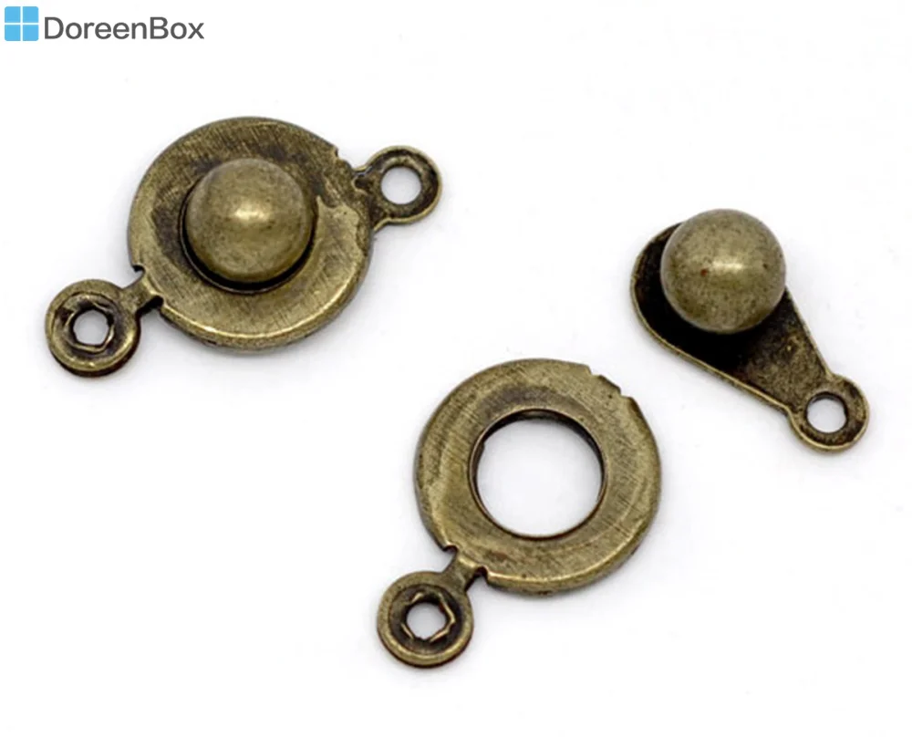 Doreen Box Симпатичные 50 бронзовые торцевые застежки для прицепов 18x9 5 мм (B09620) |