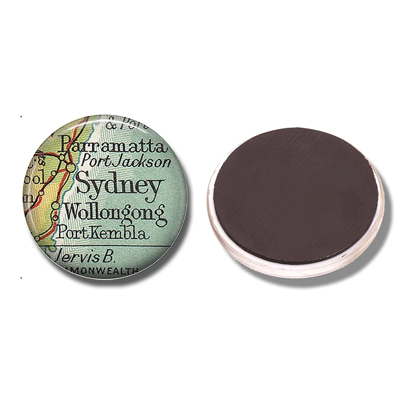 Магнит для холодильника размером 30 мм карта Сиднея Австралии|fridge magnet|magnetic