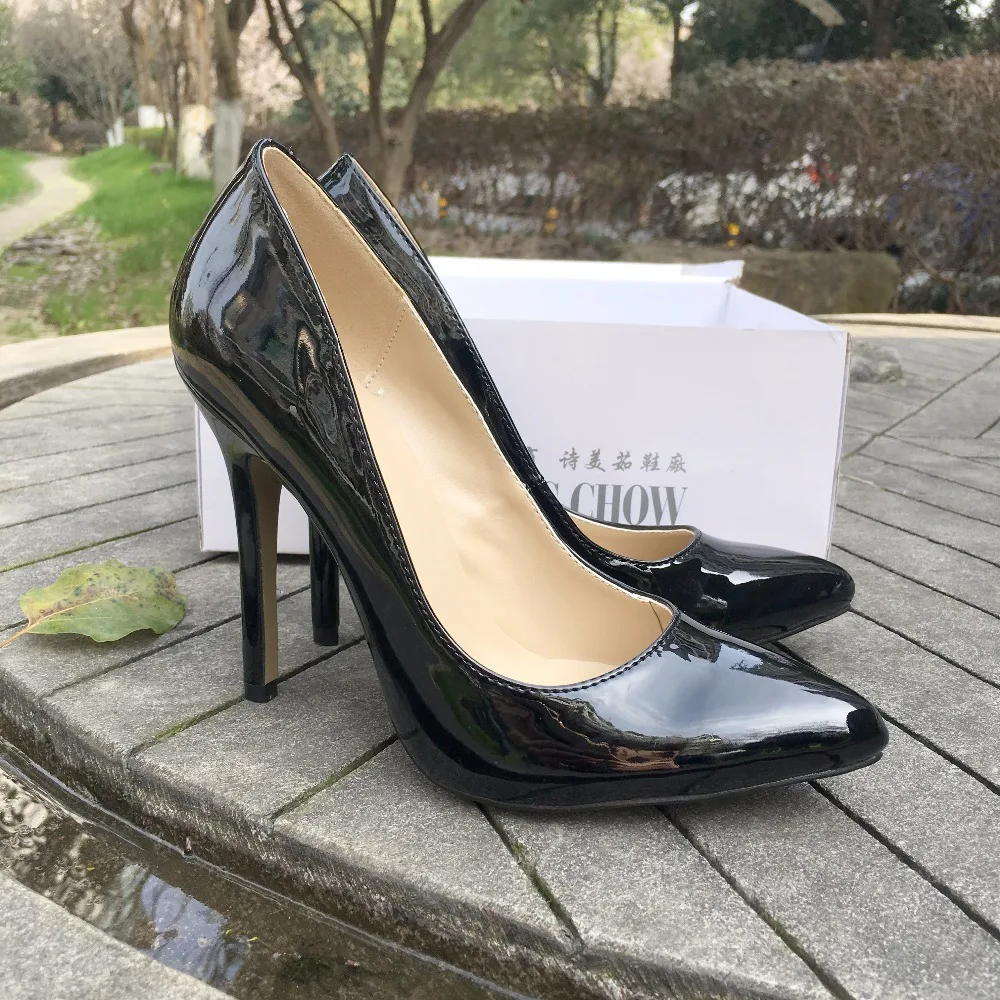 Wholesale Women'S Pointed Patent Leather Office Lady Ladies Big Size Pumps Casul Dress Wedding High Heels Women Work Shoes | Обувь