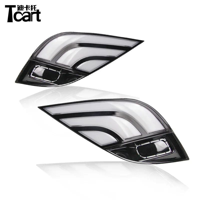 

Tcart Compatible for Toyota Camry 2018 SE XSE LED DRL Streamer Daytime Running Light Combining with Amber Turn Signal Function